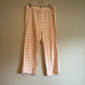 OLD NAVY Pajama Pants plaid print, size medium, tie and elastic waist